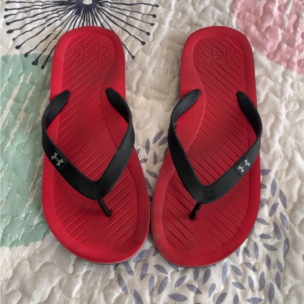 Under Armour Red and Black Sandals
